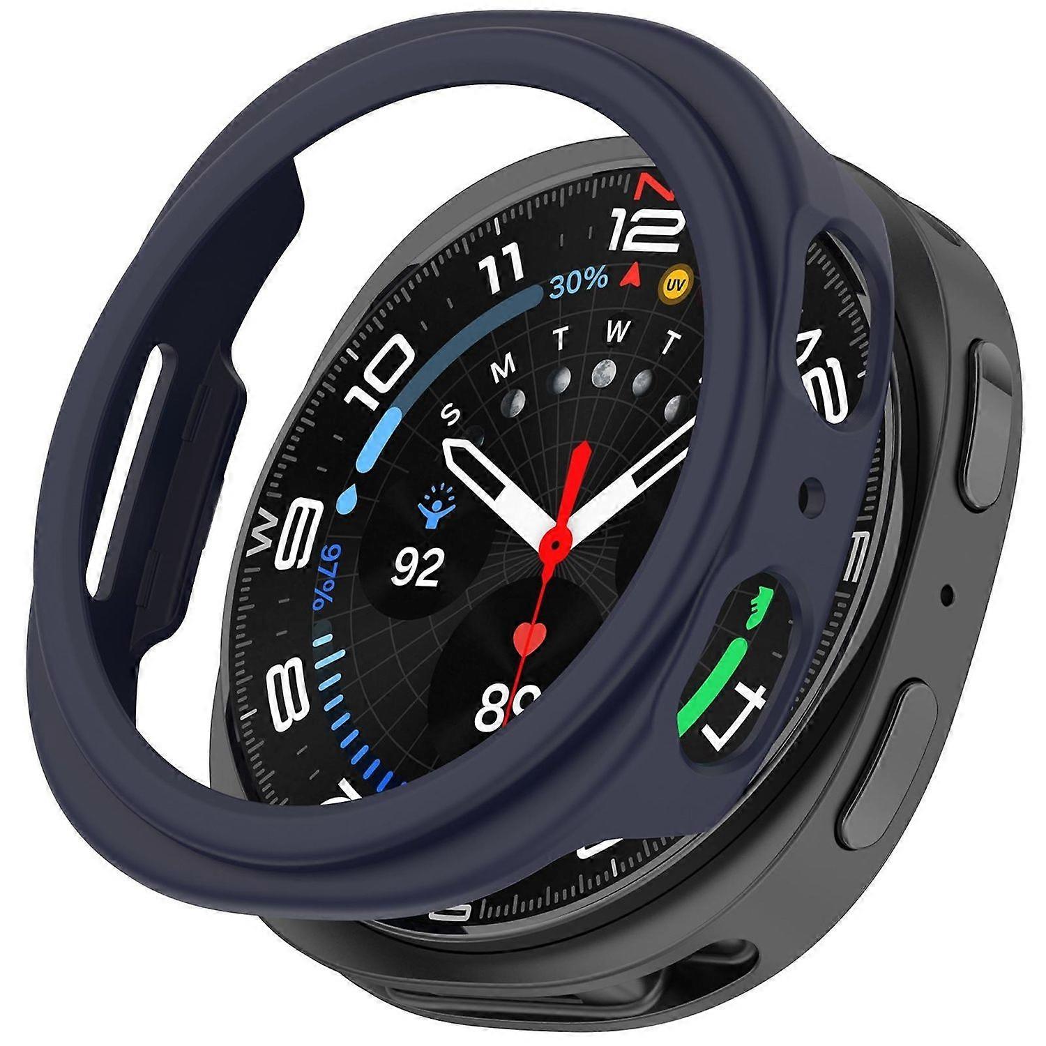 For Samsung Galaxy Watch 8 44mm Design Plastic PC Smart Watch Protective Case Cover Blue