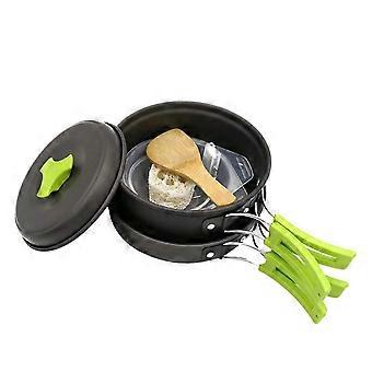 Lightweight Nonstick Camping Cookware Set with Compact Aluminum Pots and Folding Utensils for Hiking and Picnic