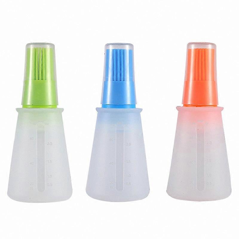 3-Piece Oil Bottle Set with Brush