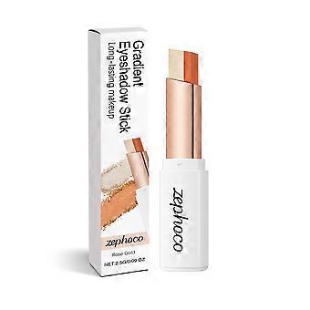 2pcsGradient Eyeshadow Stick, Rose Gold, Mild, Smooth, Naturally Pigmented, Portable and Easy to Apply