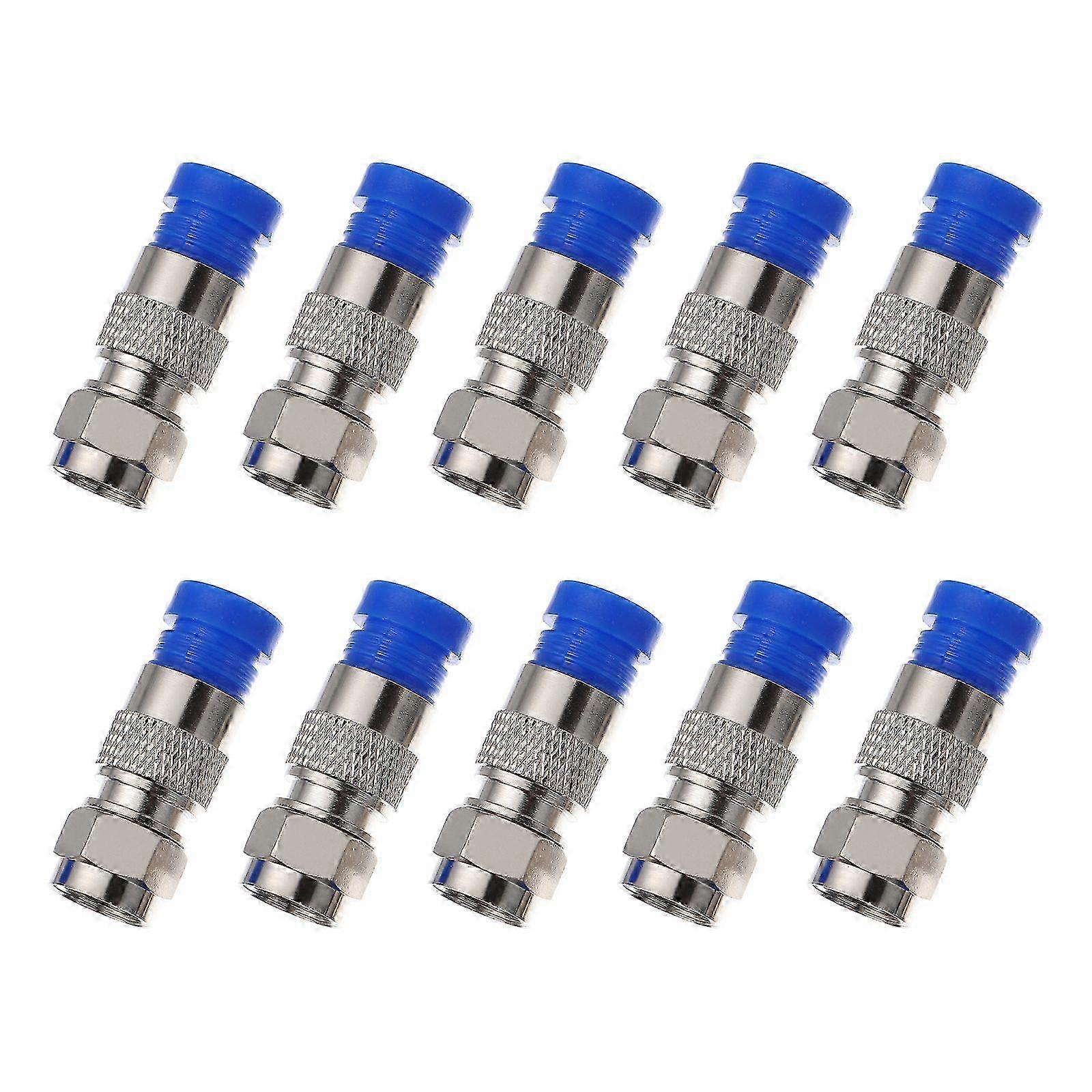10pcs F Type Connector Coax Coaxial Compression Fitting Compression Connectors