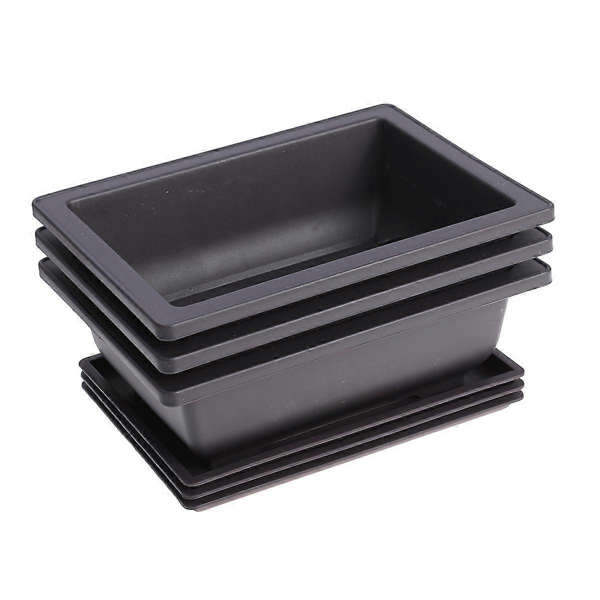Plastic Succulent Pots Rectangular Flower Pots for Decoration 3Pcs Set