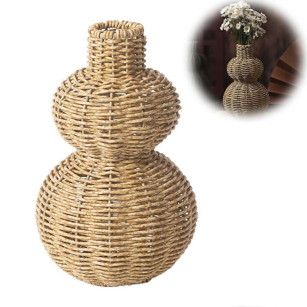 Woven Plastic Vase Rustic Design For Home Decor