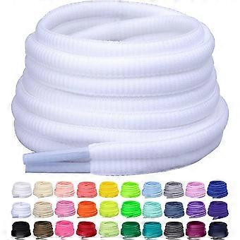 2 Pairs Oval Athletic Shoelaces 30 Colors 1/4" Half Round Shoe Laces for Sneakers 02 Pure White 31 Inch(80cm)