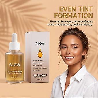Natural Glow zelfbruinend serum in druppelvorm, bronzingvloeistof zonder oranje tint voor lichaam en gezicht, hydraterende, gladde en langdurig bruine teint.