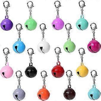 16 cascabeles para mascotas para perros y gatos, cascabeles de metal, cascabeles, cascabeles, cascabeles, accesorios colgantes para mascotas con llavero de acero inoxidable para entrenamiento antipérdida