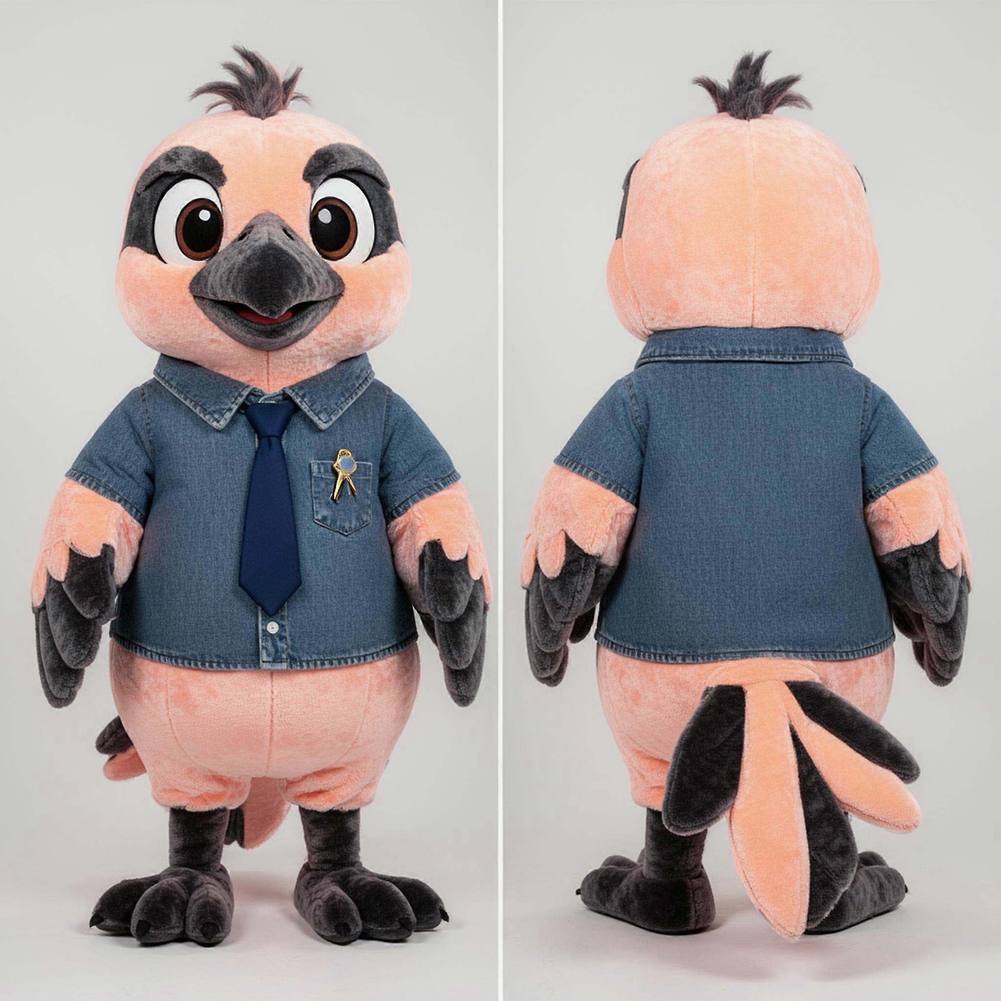 MASTICOT Peach Soft Feathered Blackbird Mascot