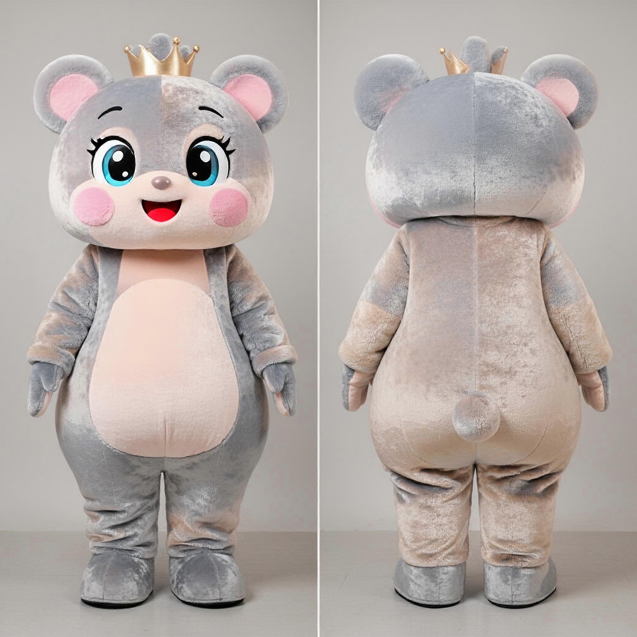 MASTICOT Silver Plush Champagne Mascot