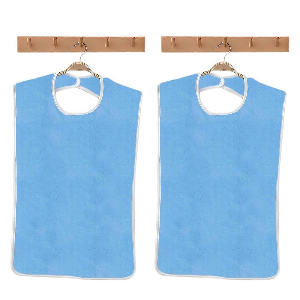 2pcs Washable Bibs for Elderly Microfiber Bib for Eating Cooking