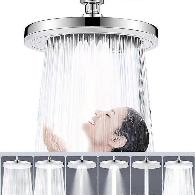 Large multi-function shower head, 6-speed settings, rain shower head, 360 adjustable, bathroom accessories