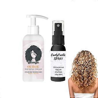 Curl Defining Cream 2pcs Lightweight Frizz Control Styling for Wavy and Curly Hair