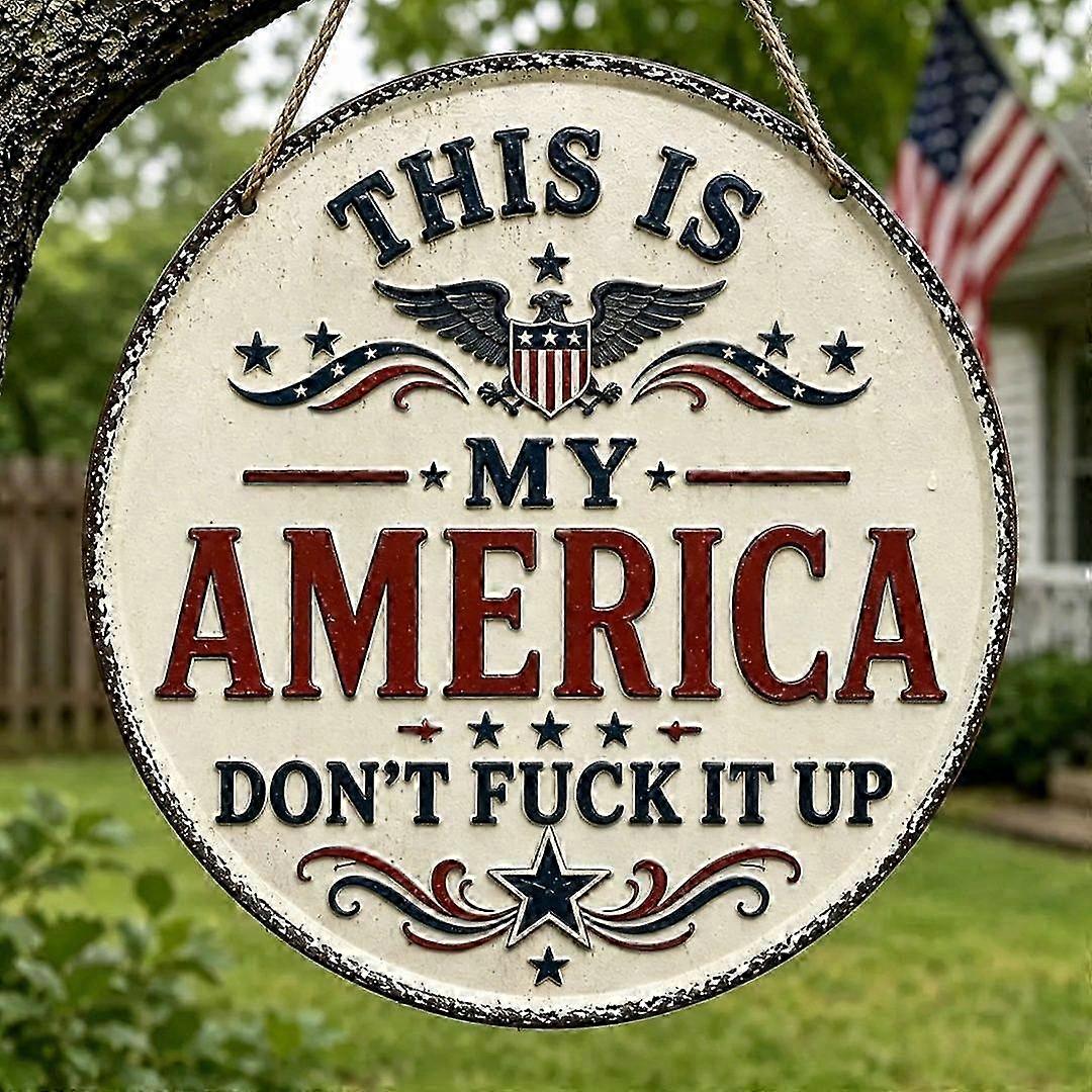 Rustic Eagle Star Metal Garden Sign