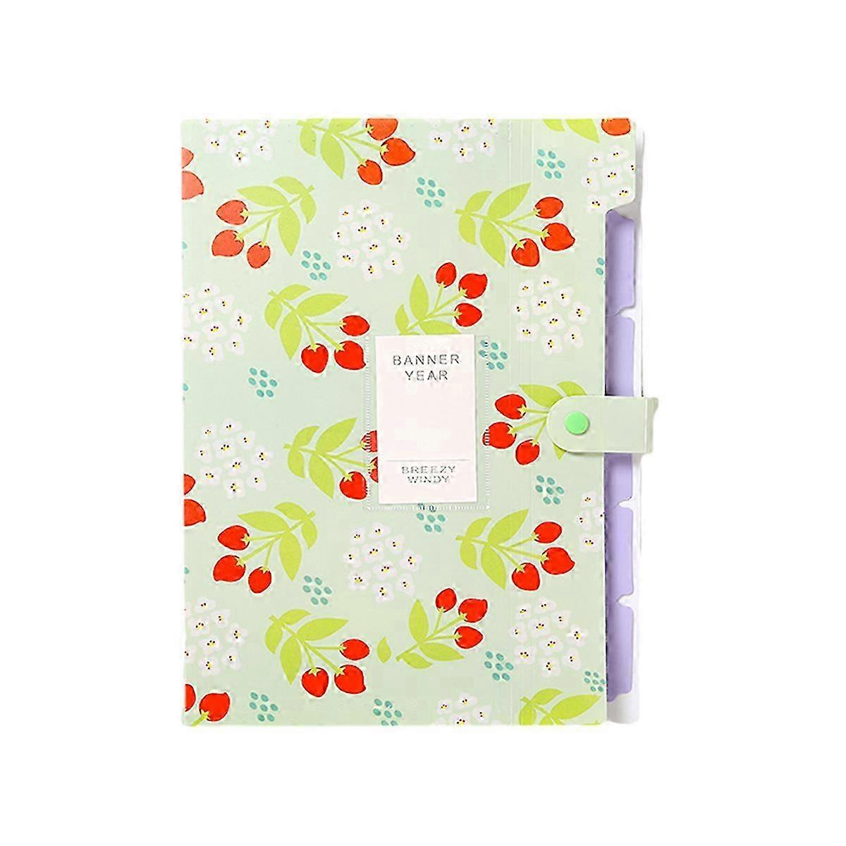 6-Pocket Floral Accordion A4 Folder