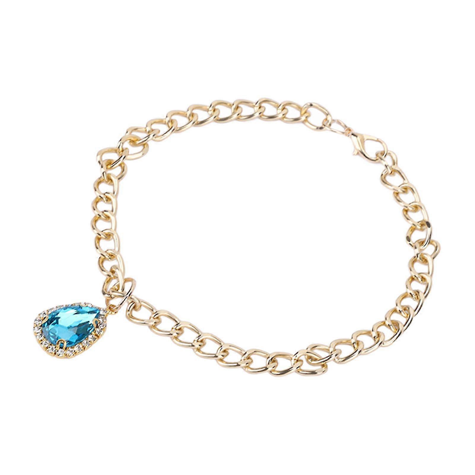 Rhinestone Blue Adjustable Pet Necklace