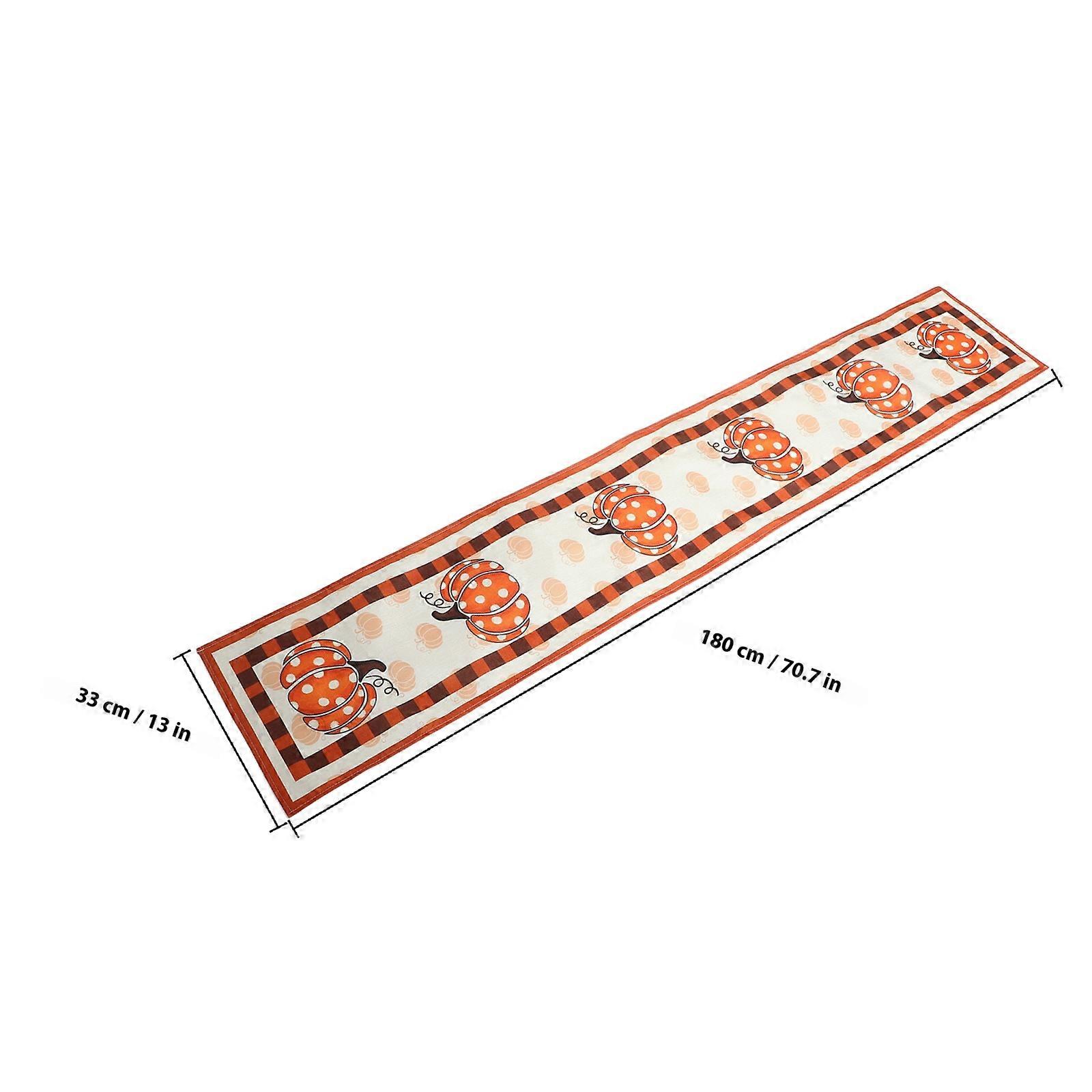 Fall Table Runner Pumpkin Design for Dinner Table Autumn Decor