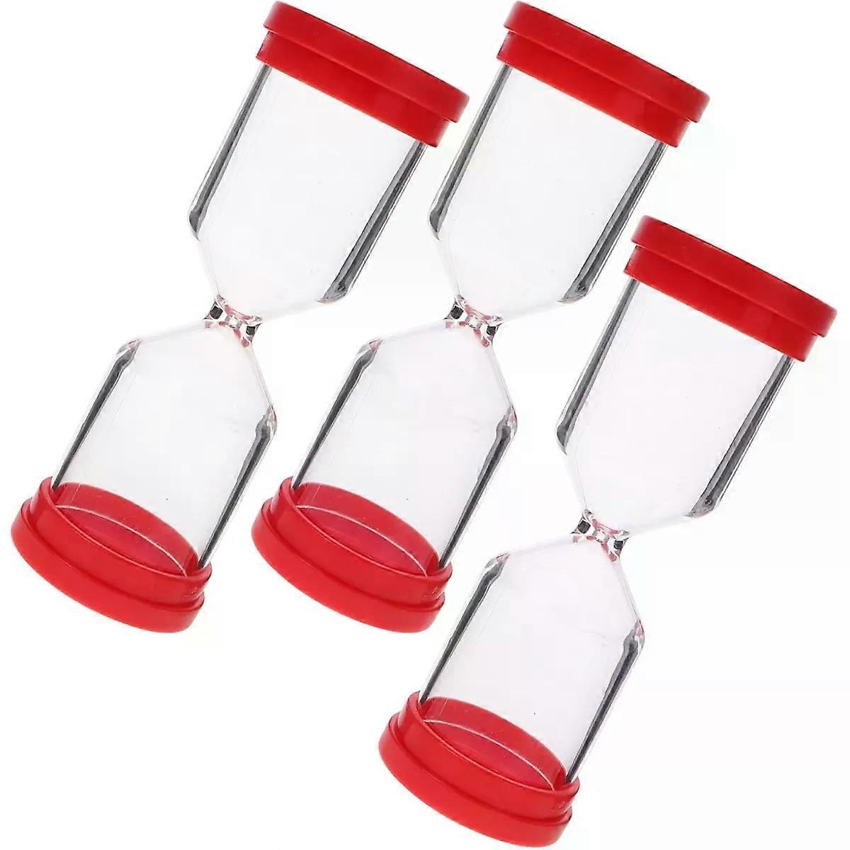 Hourglass Sand Timer Refillable 3pcs with Openable Lid, Plastic