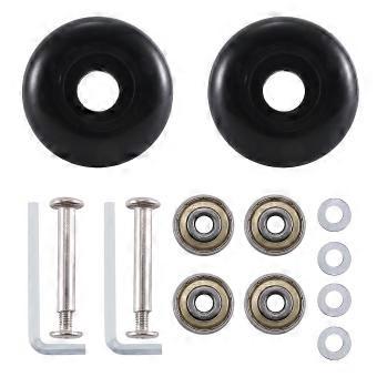 Luggage Suitcase Replacement Wheels 50 X 22 Mm 2 Pcs, PU Swivel Caster Wheels with Carbon Steel Bearings, Compatible with Most Luggage Models