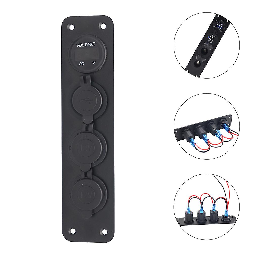 1 Set Usb Charging Multi-purpose Durable Combined Switch Panel Voltmeter Panel Power Panel