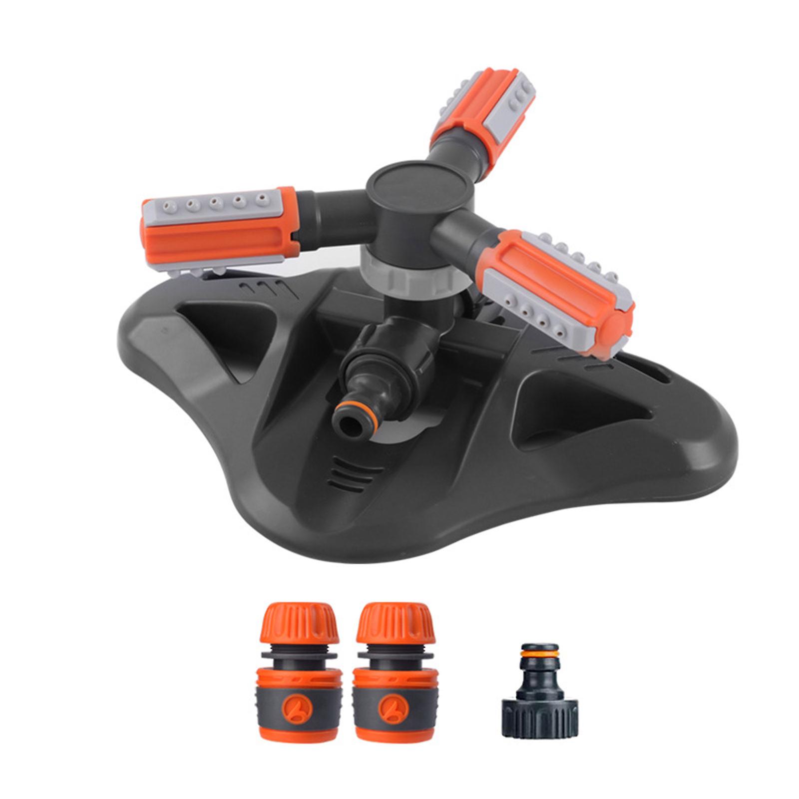 Automatic 360 Degree Rotating Sprinkler 3 Arms Water Connector Set Nozzle