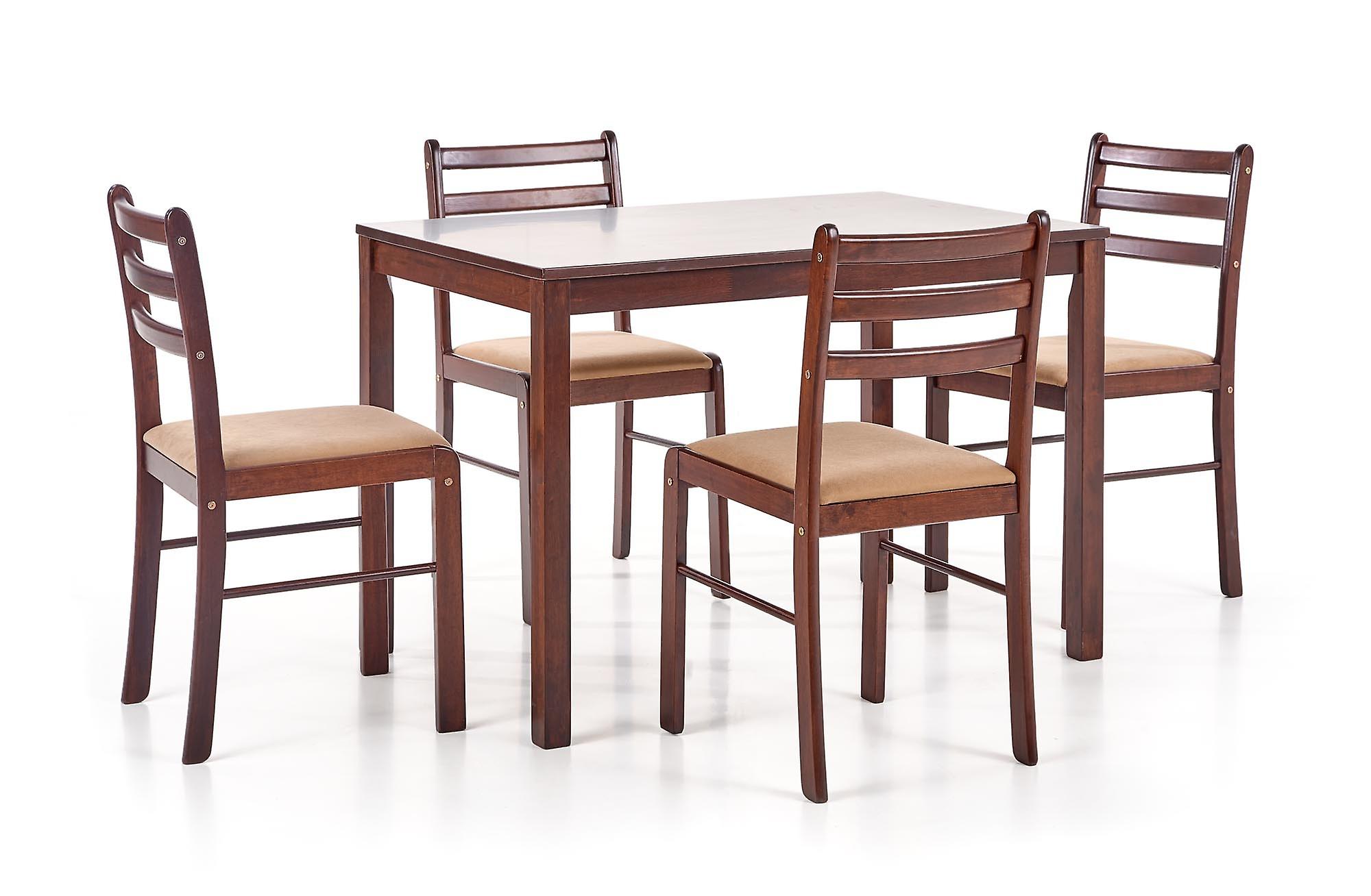 NEW STARTER - dining table set - 4 chairs - MDF plate - espresso