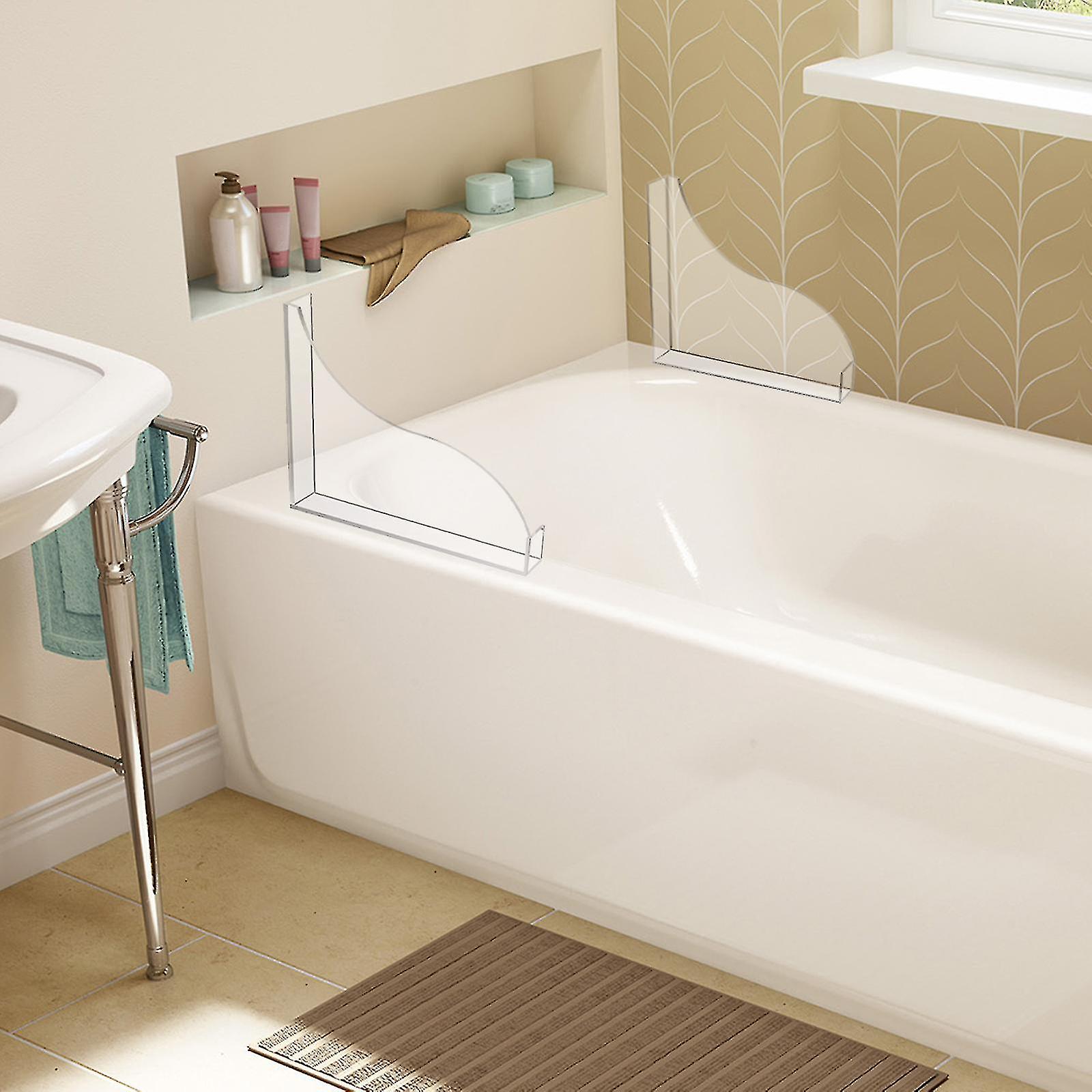 Douchewaterdeflector | Waterbescherming | Badkuip Spatbescherming, Transparante Zelfklevende Badhoek Spatbescherming, Anti-Waterspatten voor Badkamer en Doucheruimte