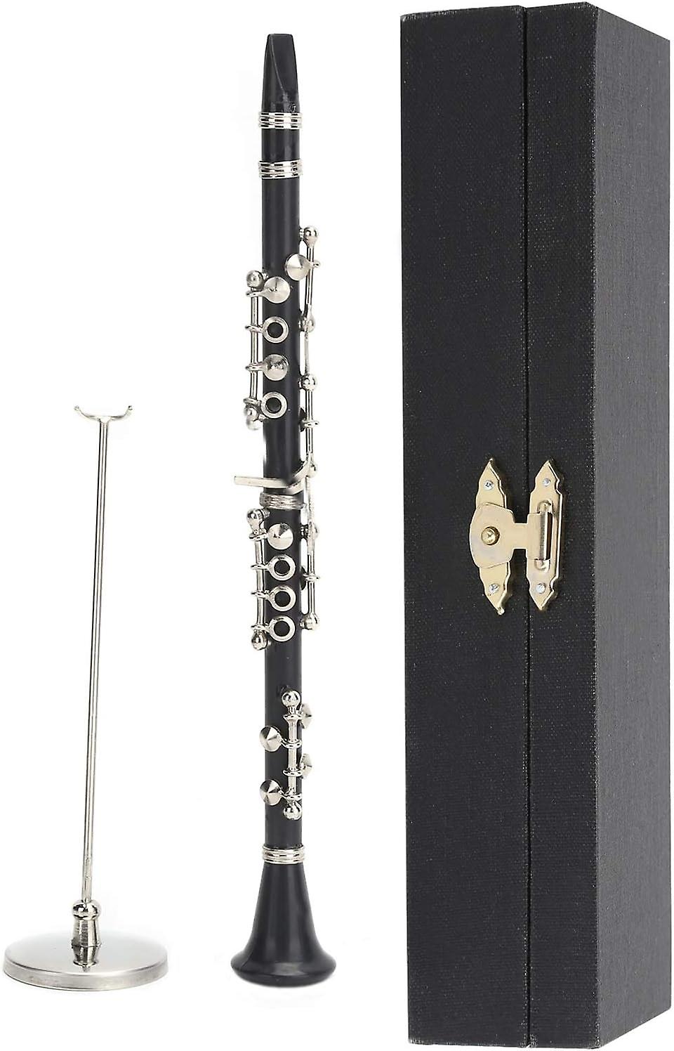 Black Pipe Model Mini Musical Instrument Model Ornament Craft Collection(19cm [case + Base])