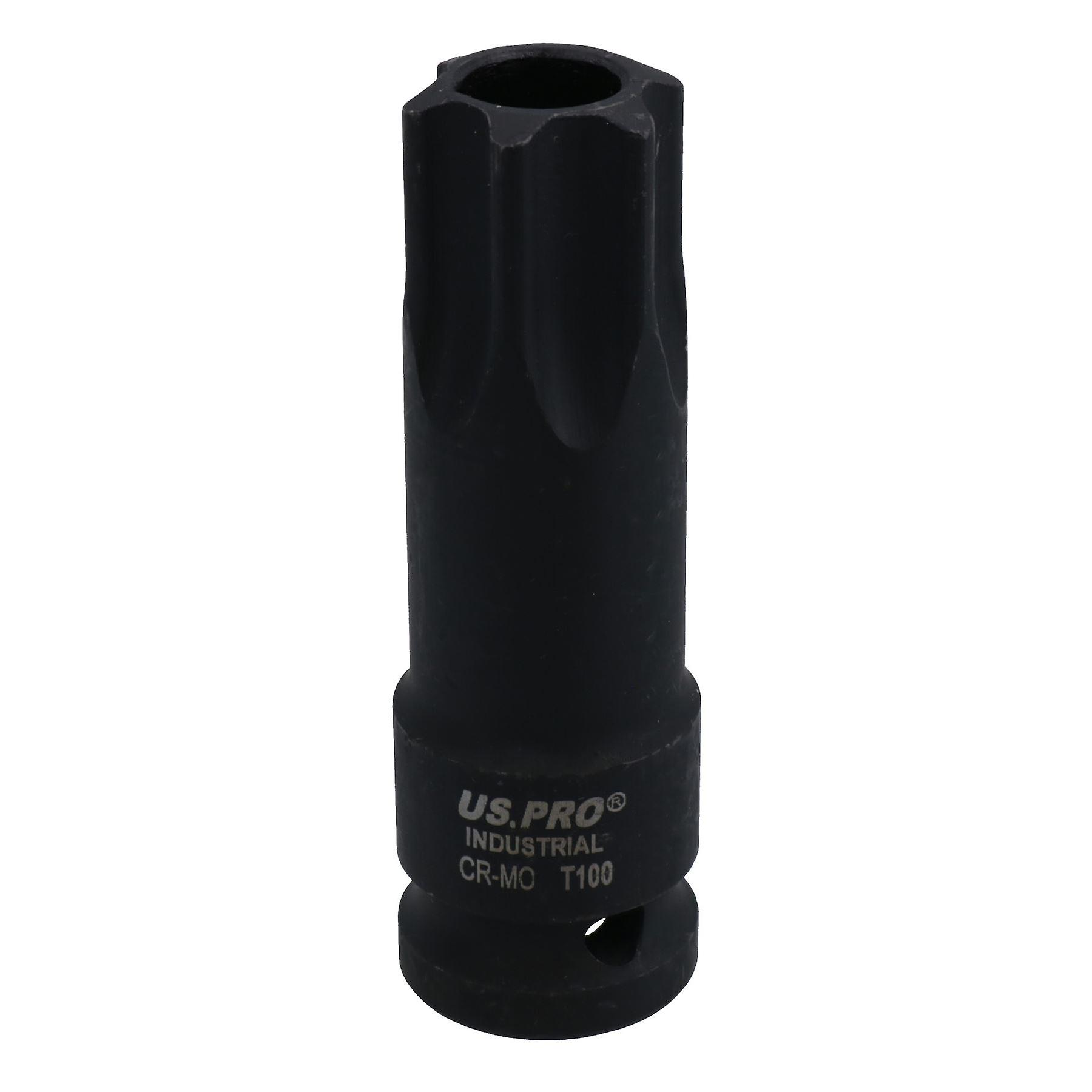 T100 Tamper Proof Torx Star Deep Impact Socket 1/2in Drive Total Length 78mm