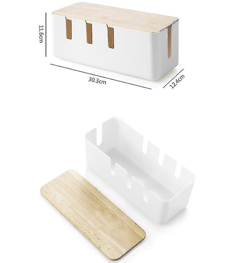 Cable Management Box, White Cord Organizer Box To Cover And Hide Power Strips, Wire Storage Box For Extension Cord Power Strip, Wire Management Concea