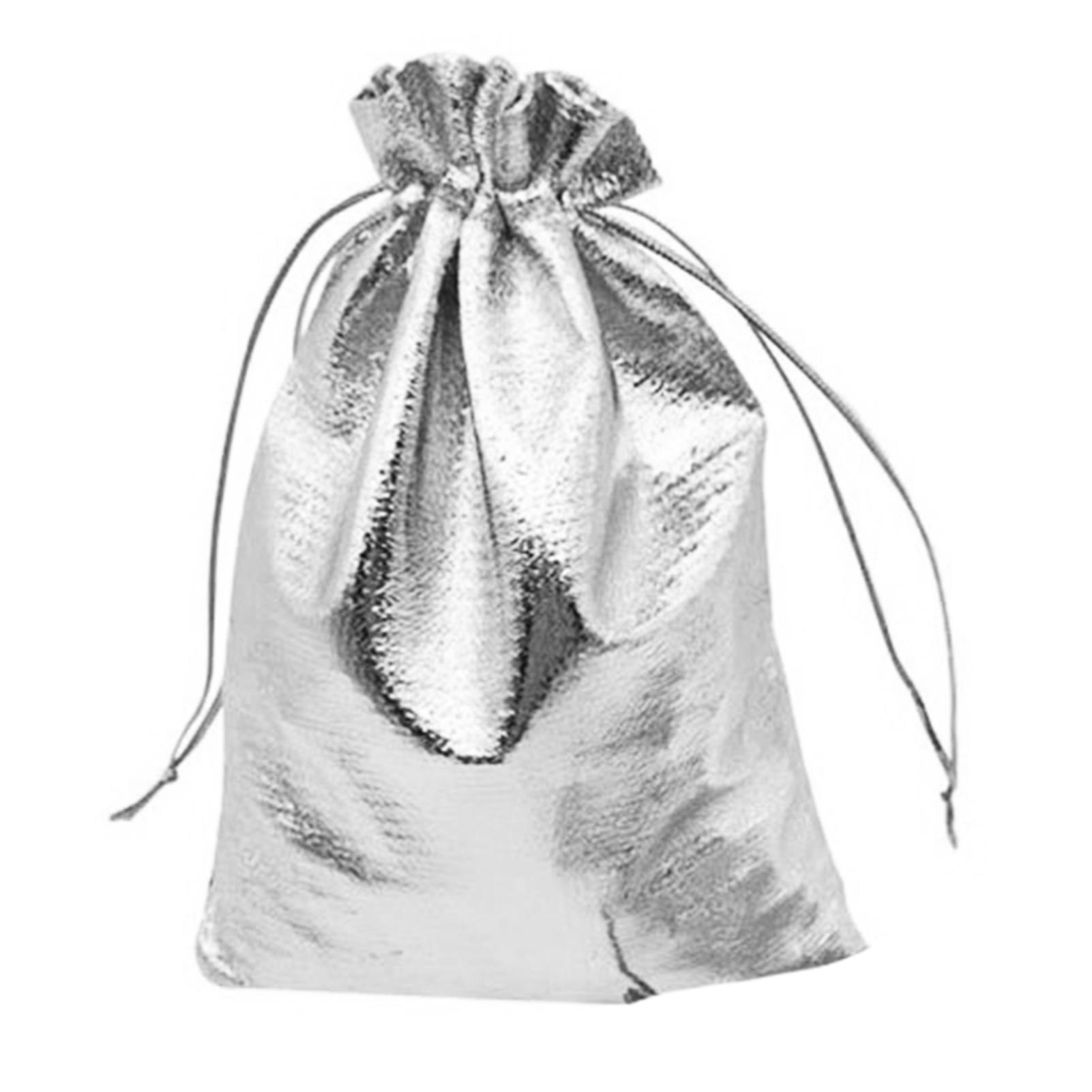Small Gift Pouches Drawstring Bags Multipurpose Reusable Gift Bags Fabric Gift Bags For Party Wedding Storage Gold/silver