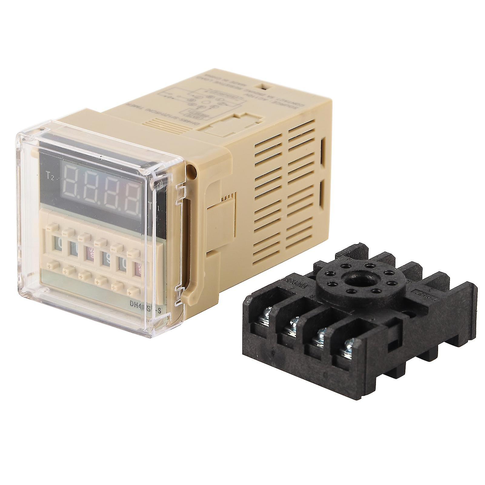 110V AC DH48S 0.1s ~ 99h Relè a tempo con display digitale per il controllo del ciclo con base