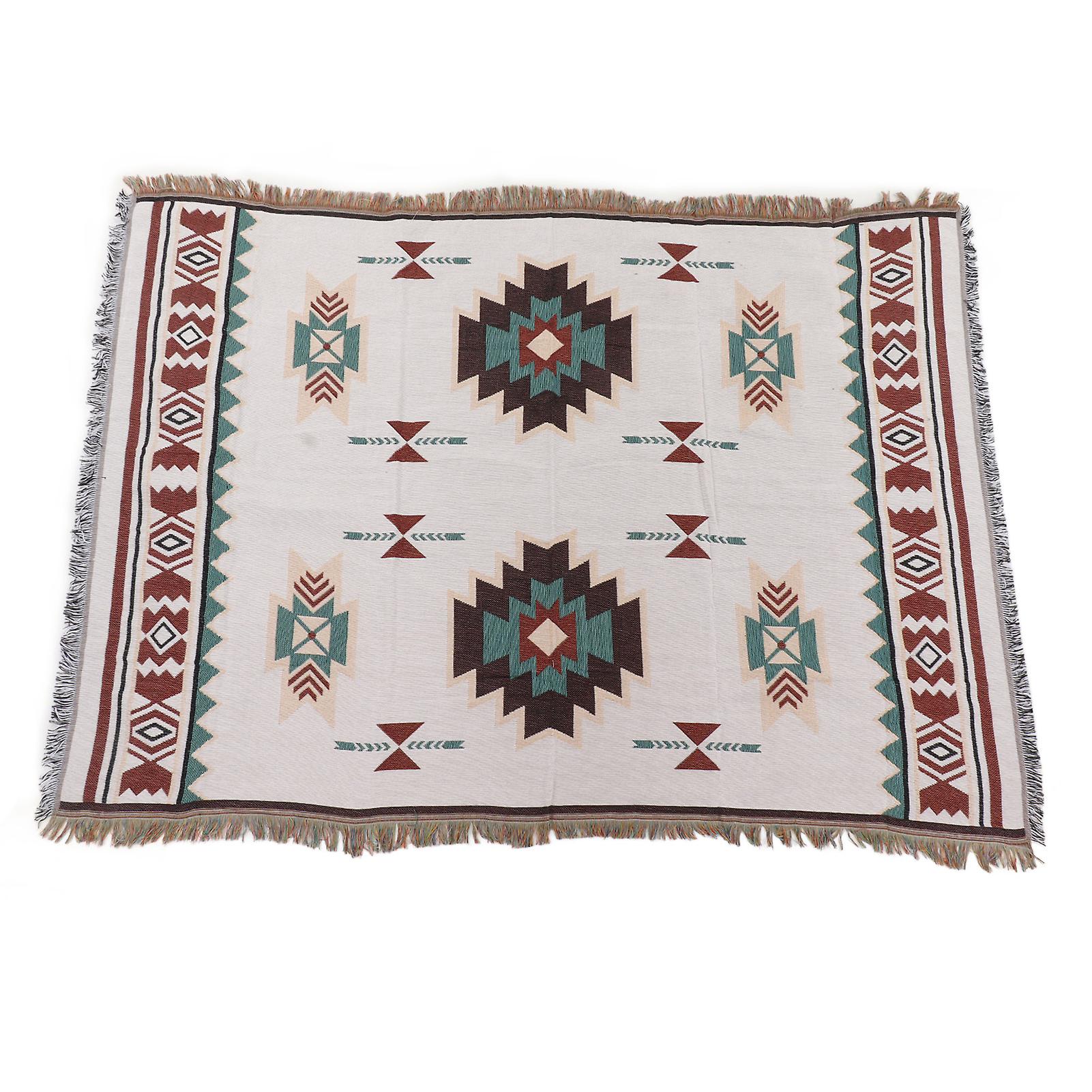 Nimomo 180x130cm Ethnic Style Tablecloth Blanket Retro Cotton Multipurpose Tent Blanket for Picnic Beach Camping Hiking Mountain Climbing