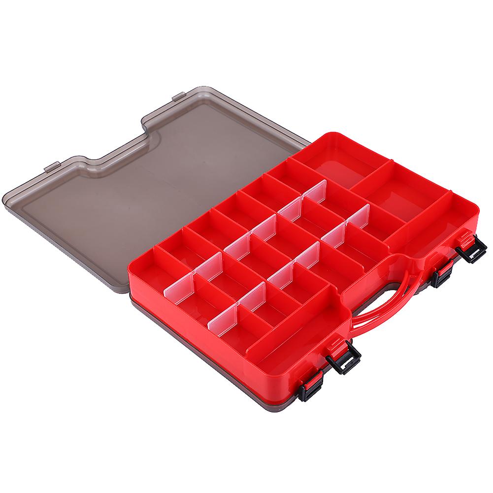 Fly Lure Box Fishing Tackle Storage Box Spoon Hook Bait Tackle Case with Handle Red