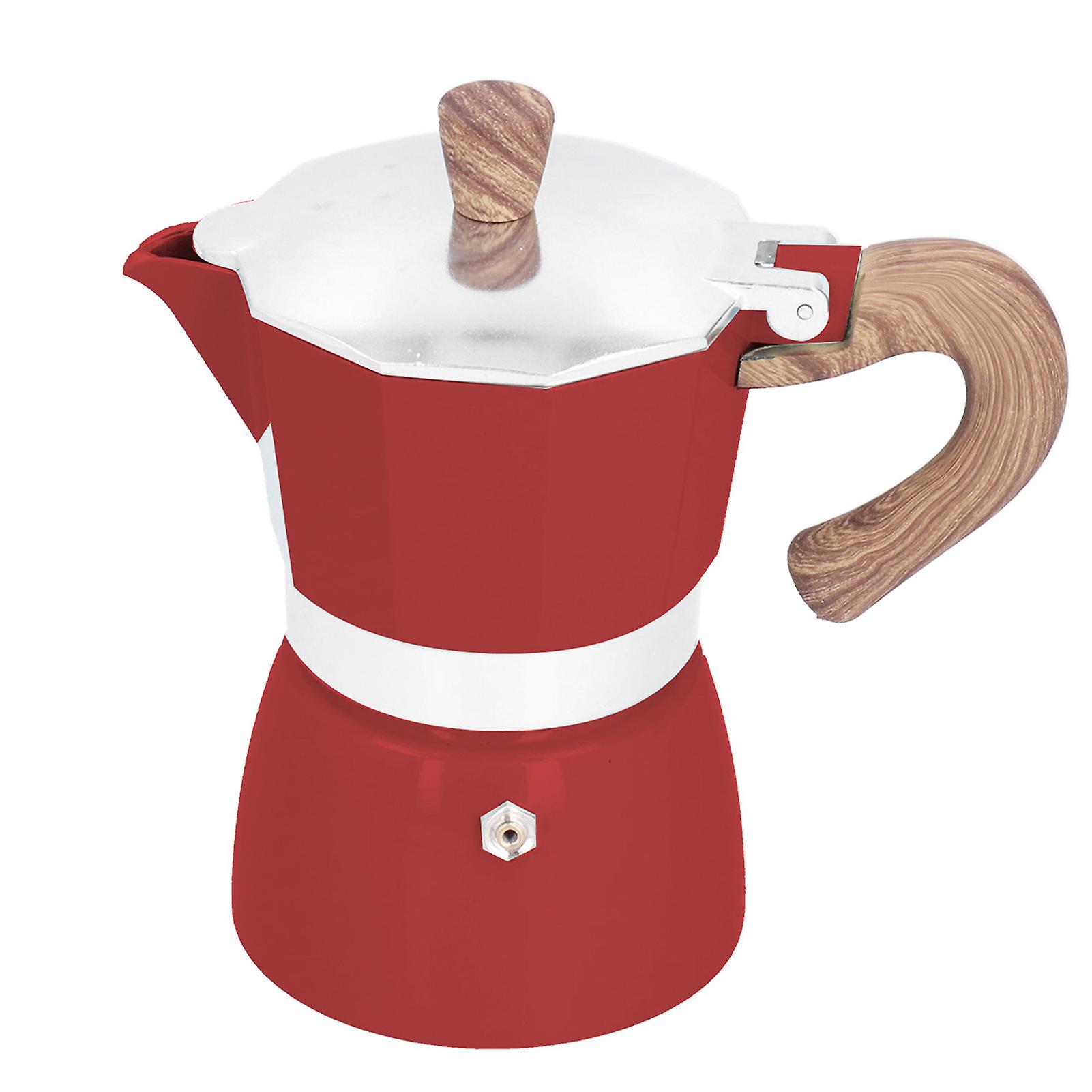 150ml Aluminum Octagonal Coffee Maker Practical for Home Office Kitchen Red