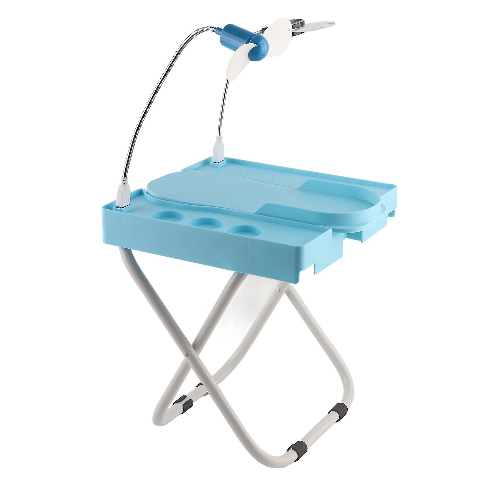 Pedicure Foot Rest Non Slip Professional Adjustable Pedicure Stand Kit with LED Magnifier Drying Fan