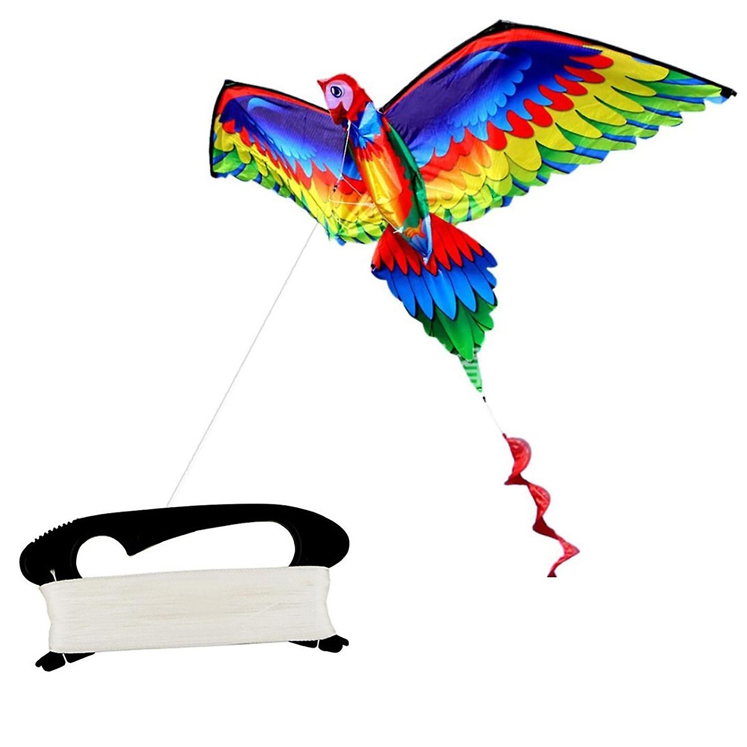 Kids Realistic Big 3D Parrot Kite Flying Game Outdoor Sport Toy with 100m Line