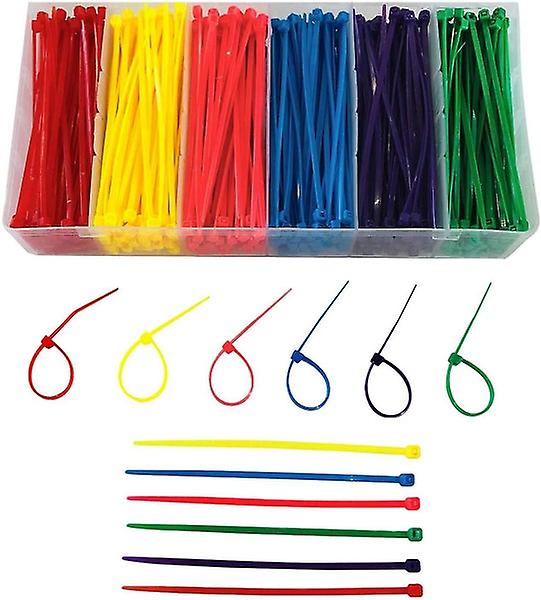 4-Inch Multi-Colored Zip Ties - 480 Assorted Colorful Pieces