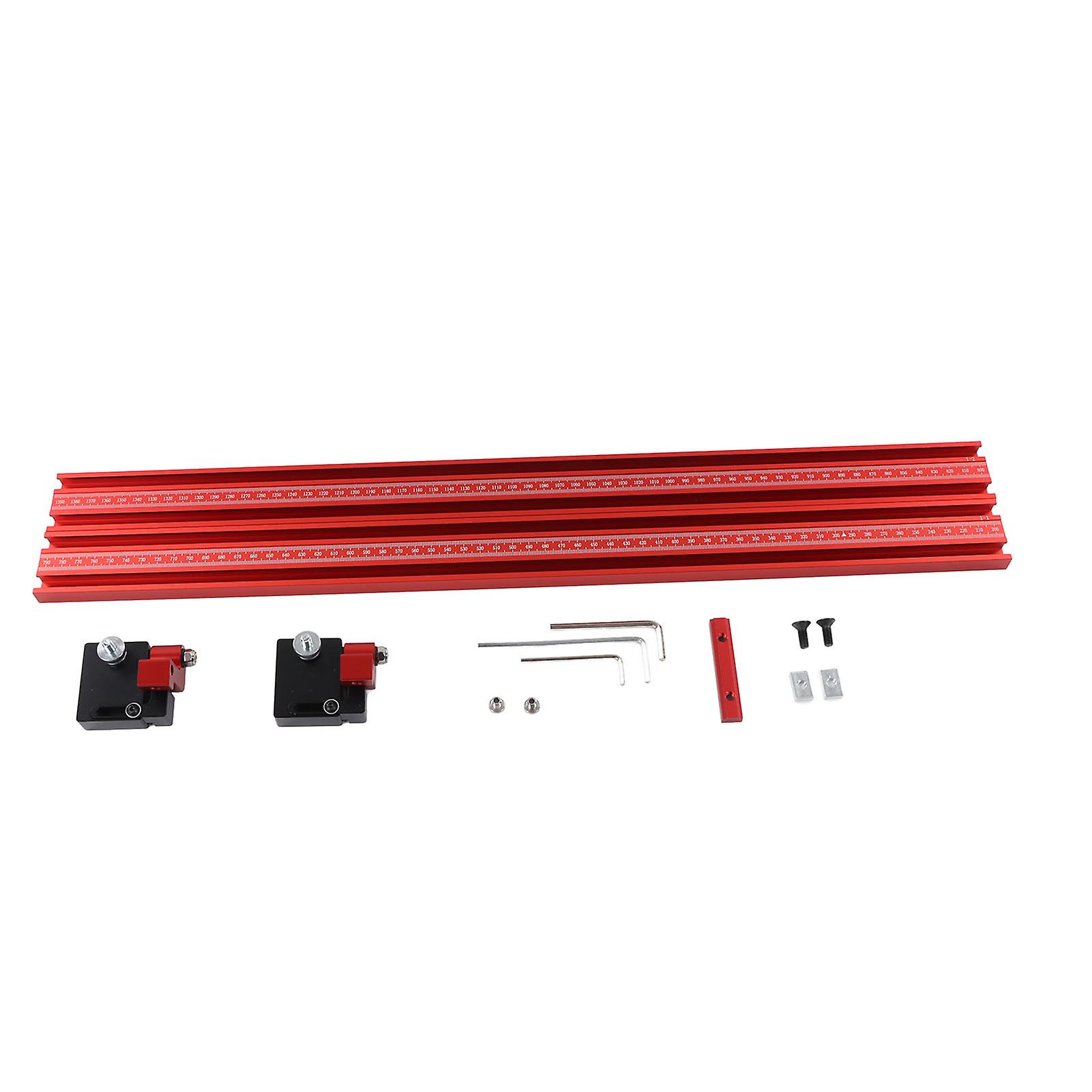 Rail de guidage pour menuiserie 600 mm, rail en T en alliage d'aluminium, rails coulissants parallèles, ensemble de butées extensibles 1 200 mm
