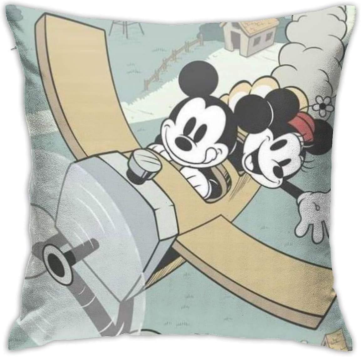 Soft Decorative Throw Pillow Cases Sweet Mickey Mouse Square Pillowcase Comfy Cushion Cover Luxury Pillow Cover for Sofa Bed Chair Car Home Decor -cp1