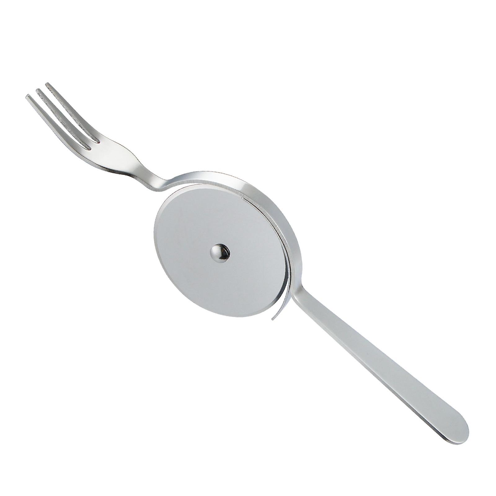 Pizza Cutter with Fork Pizza Roller Knife Multifunctional Wear Resistant Pizza Slicer for Pastry Dessert