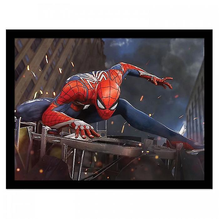 Spider-Man Stands On Ruins Framed Poster