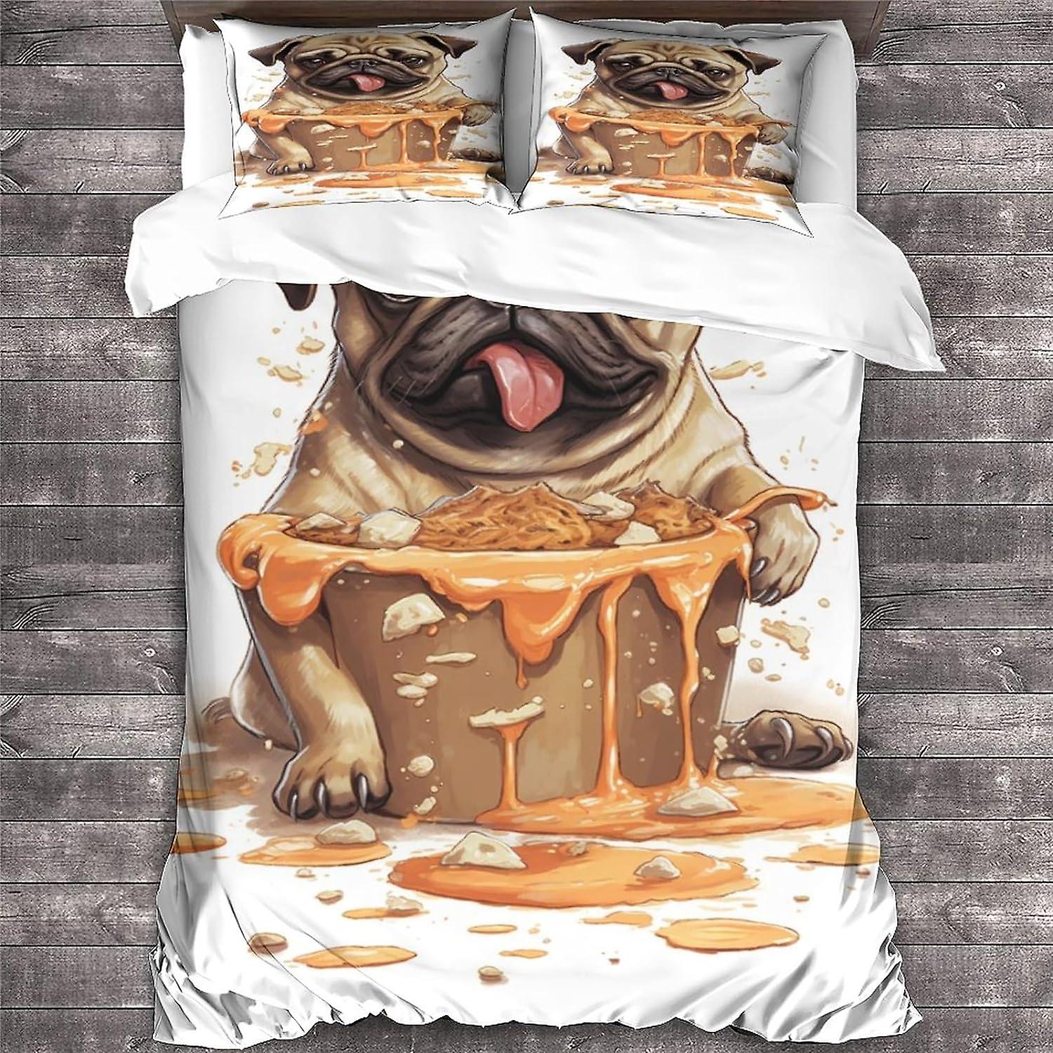 Duvet Set Pug Bed Covers LikeEj PUG Duvet Cover Animal Printed