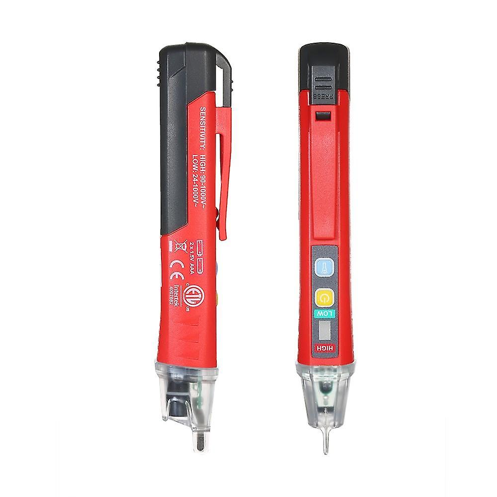Portable Non-contact Ac Voltage Tester Pen Shaped V~alert Detector With Sound And Light Alarm Led Flashlight