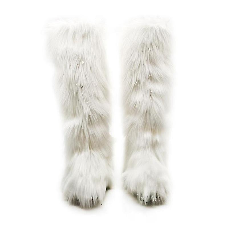 نسائي فو فرو بوت فروي رقيق قصير حذاء ثلجي منتصف ربلة الساق دافئ مريح في الهواء الطلق حذاء مسطح