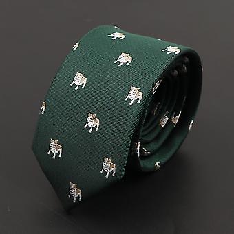 New Men's Ties Dinosaur Insect Pet Pattern Navy Blue Wine Red Polyester Jacquard Ties 6cm Slim Casual Wear Wedding Accessories
