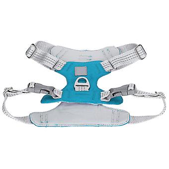 Adjustable Reflective Pet Leash Vest Harness for Cat Dog - Cyan XL