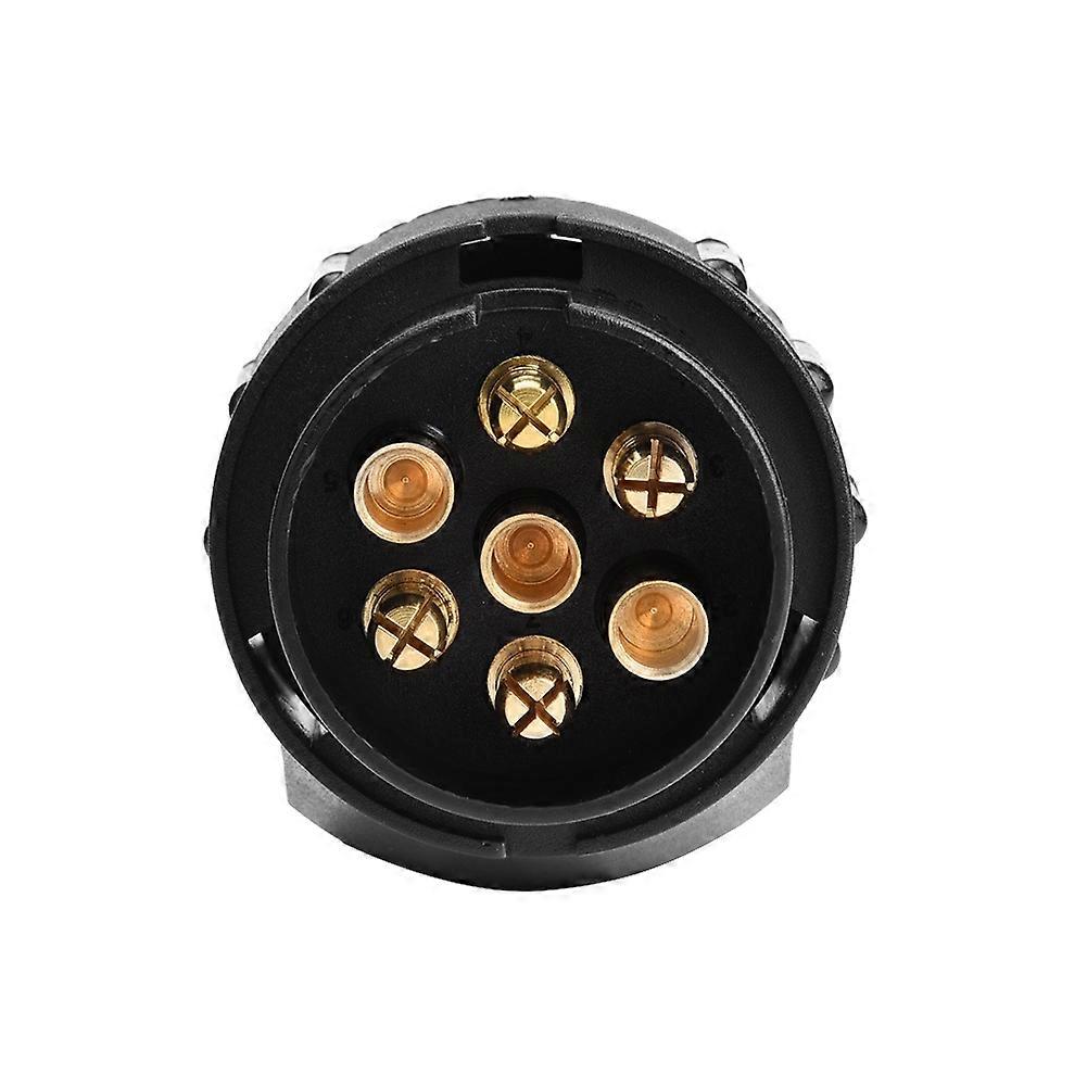 12V 7Pin to 13Pin Trailer Socket Adapter Plug Converter Black