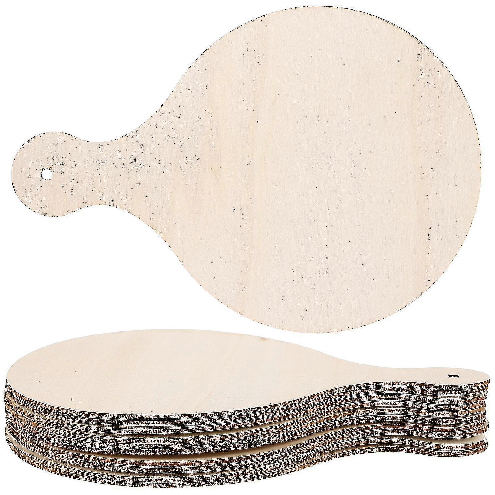 10 Stück Rundes Tablett Pizza Servierbrett Holz Schneidebrett Unfertiges Schneidebrett Tablett Küche Serviertablett