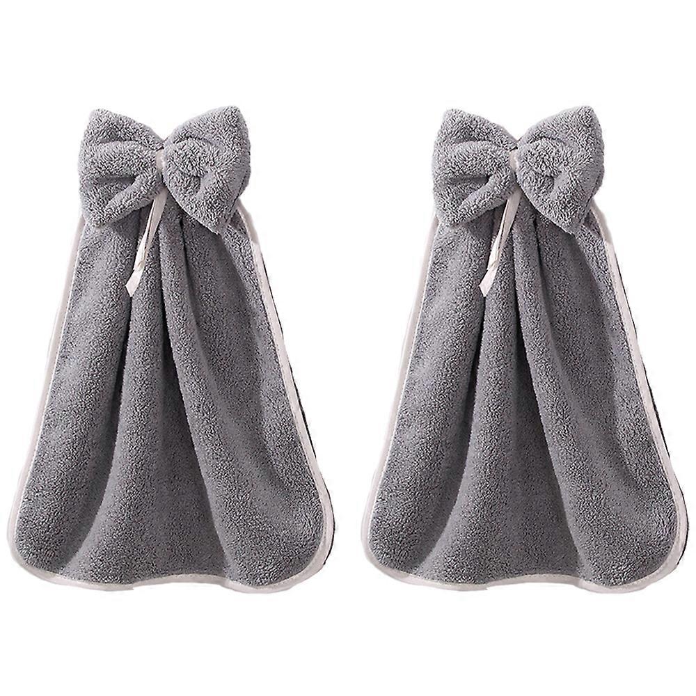 Absorbent Soft Hand Towels with Hanging Loops for Kitchen Bathroom