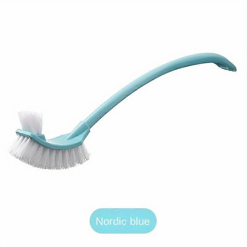 Curved Long Handle Toilet Brush Set, Double-Sided Durable Bristles, Non-Electric Manual Cleaning Brush with Holder, Multi-Pack for Bathroom