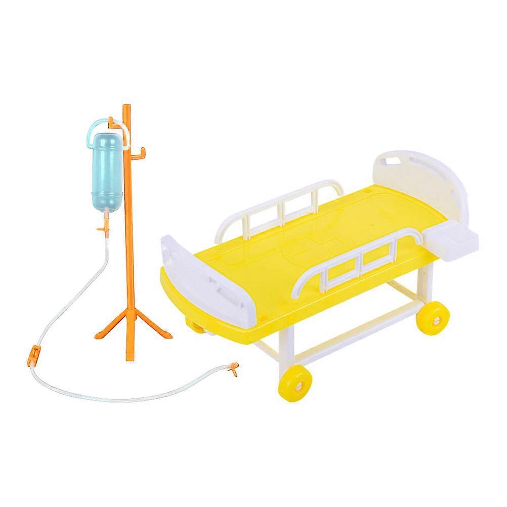 1 Set of Simulation Medical Bed and the Infusion Bottle Toy Playing House Toy Set
